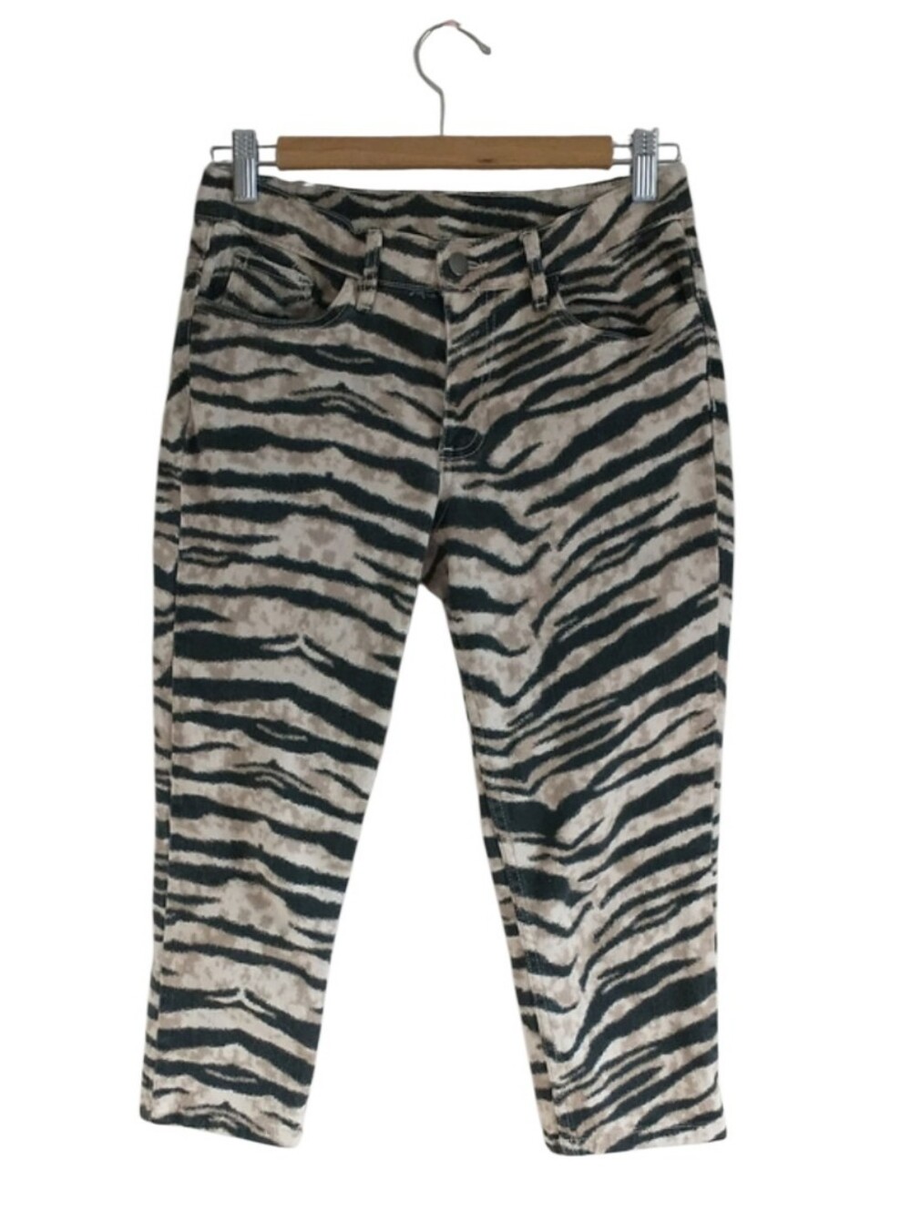 Zebra Print Women's Jeans - Black & Cream. SIZE 4